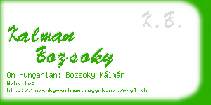 kalman bozsoky business card