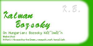 kalman bozsoky business card